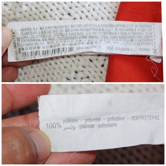 ZARA Hot Chile Ruffle Midi Dress size Small Orange Long Sleeves Pull over - Picture 6 of 9